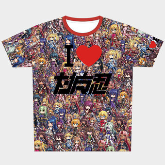 I LOVE 対魔忍 総柄Tシャツ